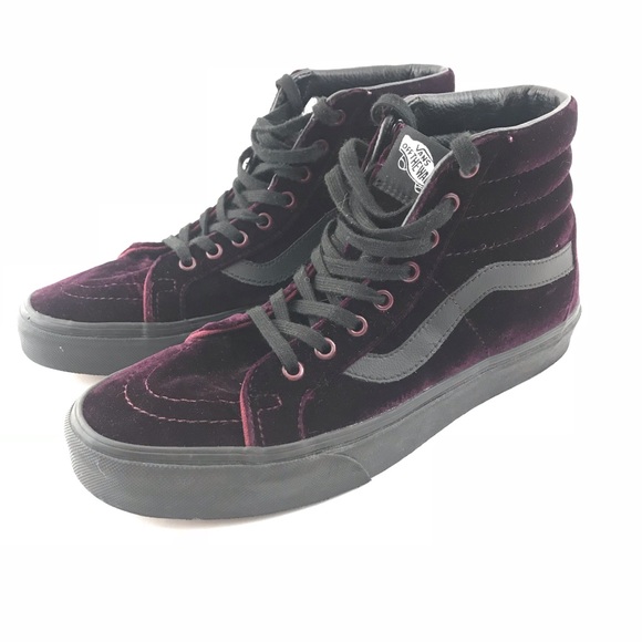 purple velvet vans high tops